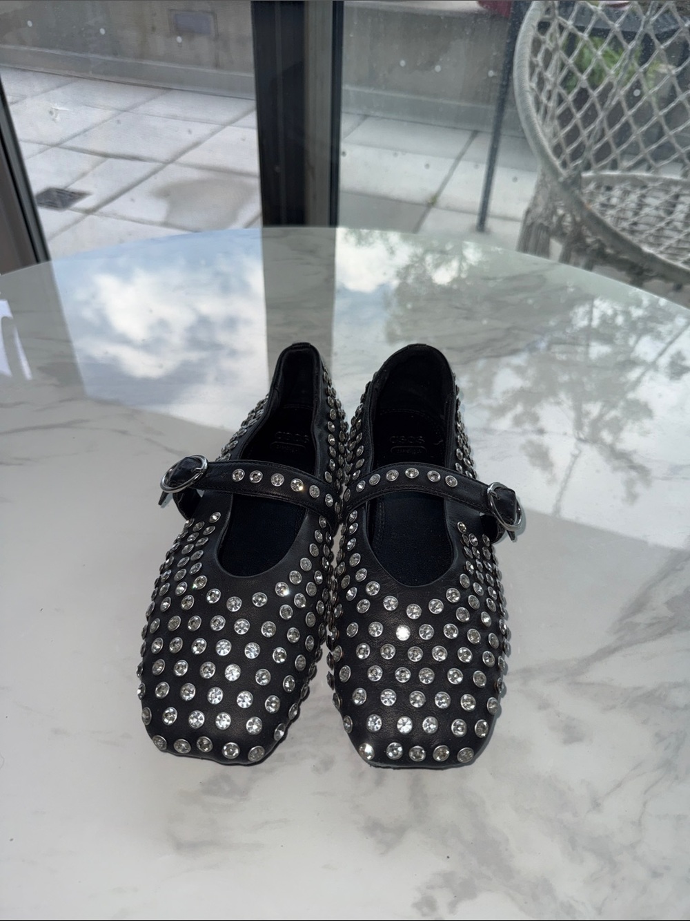 ASOS Black Studded Mary Jane Flats